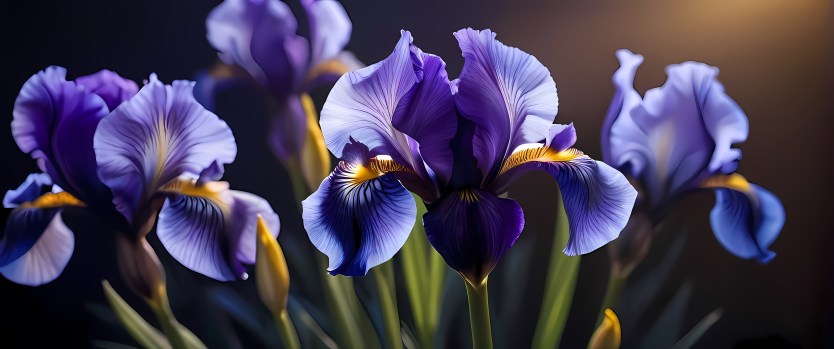 close-up of iris flowers